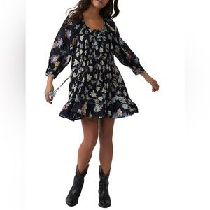 Free People | NWOT Camella Mini Dress in Black Combo (XS)